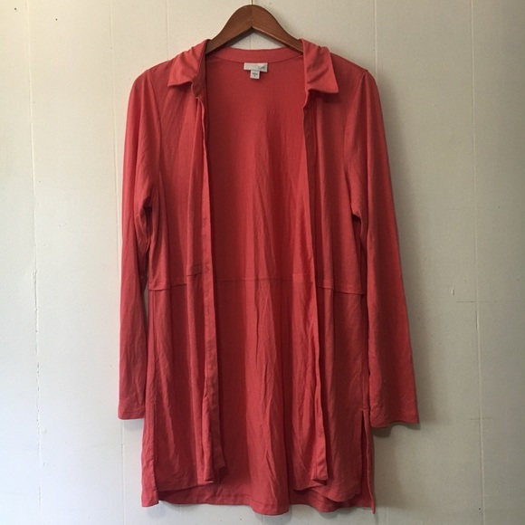 • melon long flowy j.jill soft cardigan • - Picture 2 of 7